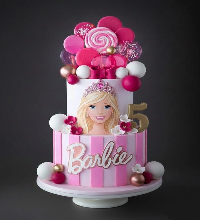 barbie pasta, 5 yaş pastası, kız çocuk doğum günü pastası, p