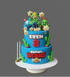 brawl stars pasta, leon figürlü pasta,erkek çocuk doğum günü