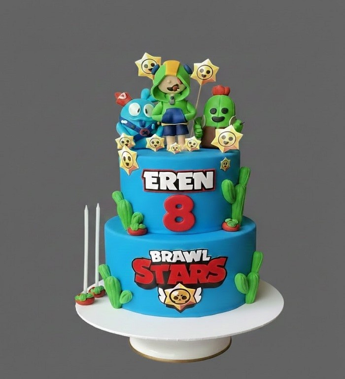 brawl stars pasta, leon figürlü pasta,erkek çocuk doğum günü