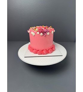 Pembe Butik Pasta, İnci Detaylı Pasta, Modern Doğum Günü Pas
